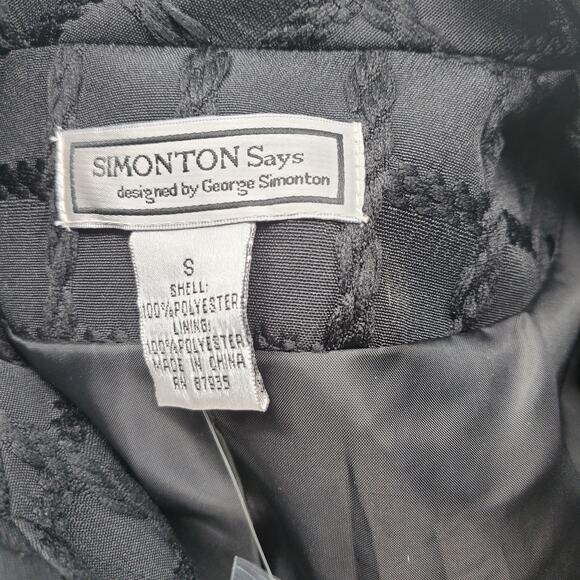 Simonton Says by George Simonton Button Down Jacket Black Womens Size Small - Picture 5 of 7